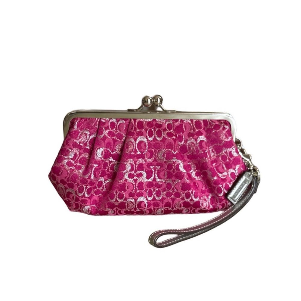 COACH Vintage Kisslock Frame Wristlet Clutch